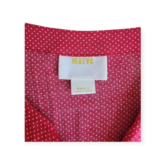 Anthropologie Maeve Red Polka Dot Dolman Blouse Sz S - Picture 5 of 11